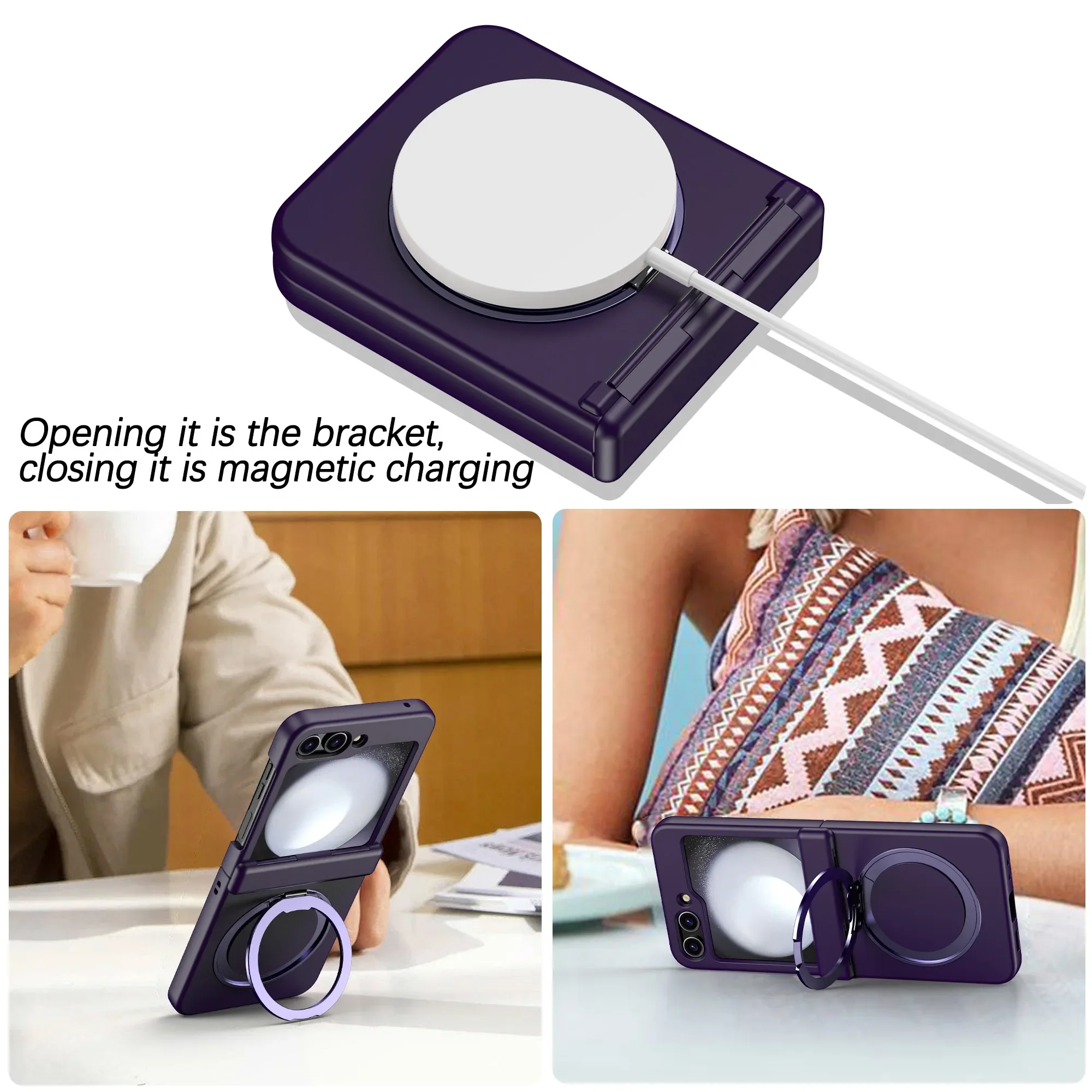 360° Magnetic Metal Phone Case with Magsafe and Hinge Protection