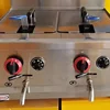 Corndog Chicken Use Gas Propane Deep Fat Fryer Griddle Commercial Double Fry with Fryer for Sale 2