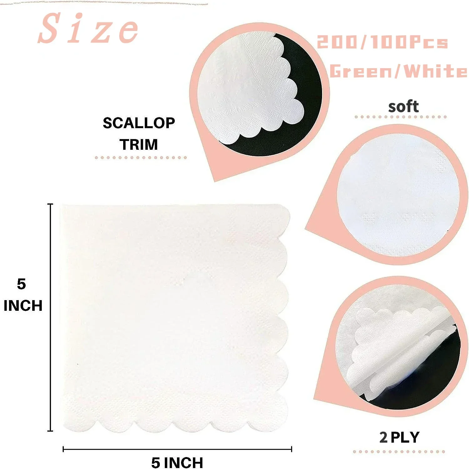 200/100pcs Cocktail Napkins Disposable Beverage Napkin Paper Napkins 2 Ply For Dinner Wedding Baby Shower Birthday Party paper napkins