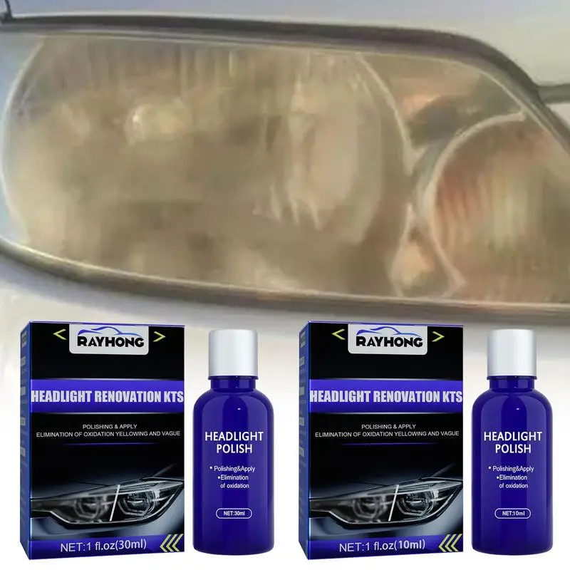 

Headlight Repairing Kits Headlight Polishing Agent Kit With Sponge Sandpaper Headlight Cleaner Light Protects Oxidation Proof