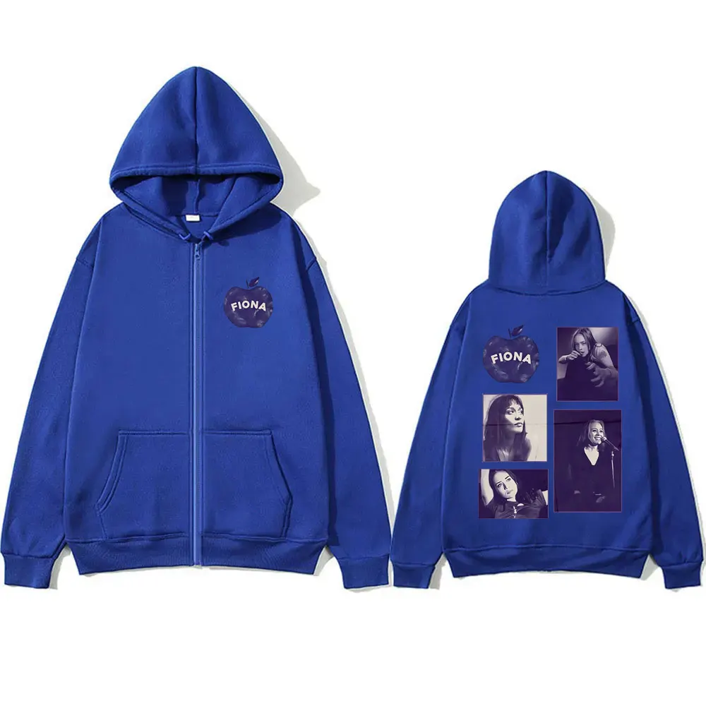 Singer Fiona Apple Graphic Print Zipper Hoodie Men Women Fashion Casual Loose Music Zip Up Jacket Male Rock Oversized Hoodies