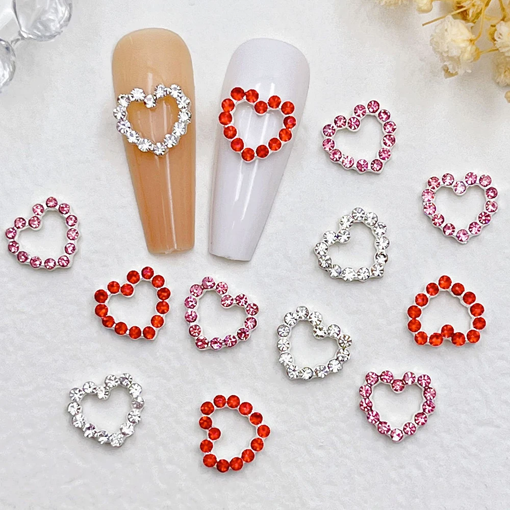 Metal Heart Nail Charms for Elegant Manicure