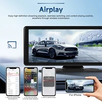 Podofo Moniteur de voiture portable 8,1 pouces, lecteur intelligent, CarPlay sans fil, Android Auto, AirPlay, WiFi, caméra frontale DVR 2K, prise en charge Mirror Link, caméra de recul, vision nocturne, enregistrement en boucle, écran de marche arrière automatique, système de navigation pour voiture 3