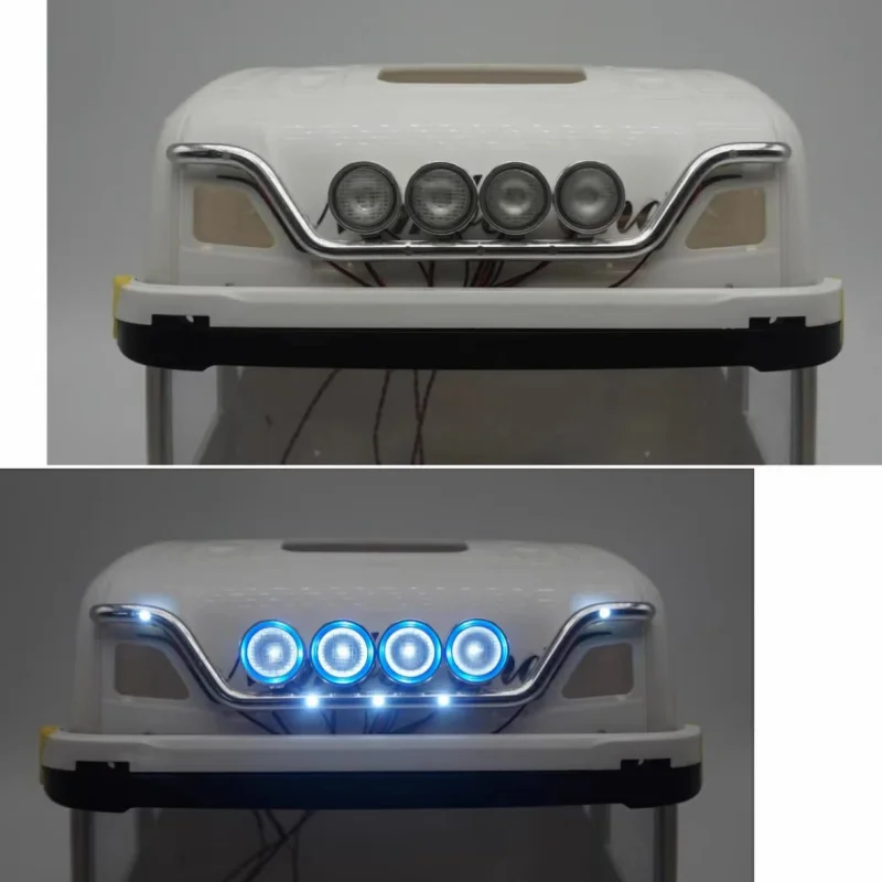 Front LED Light Roof Sun Visor Dome Lamp for Tamiya 1/14 RC Truck Scania 770s Actros Volvo Tractor RC Trailer LESU Tamiya Parts 2