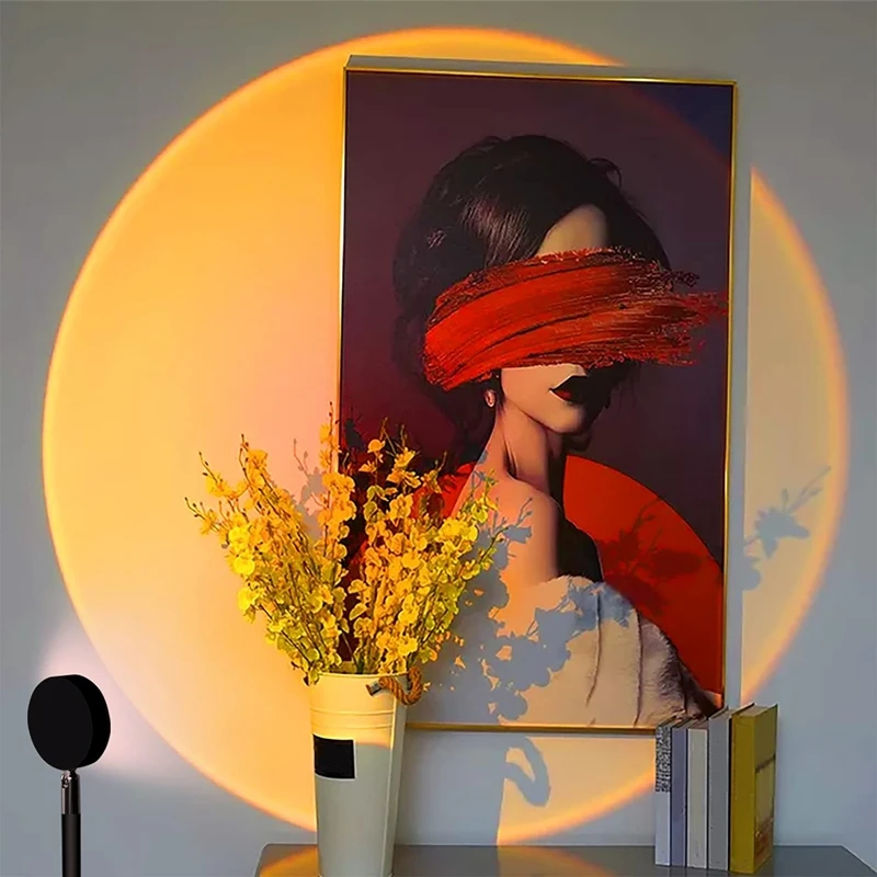 

1 Pieces 180 Degree Rotation Sunset Projection Light Sunset Led Lamp Floor Lamp With USB Port