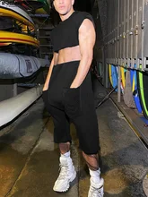 

Fashion Casual New Men Solid Rompers Sleeveless Waist Stitching Bodysuit Breathable Mesh Loose All-match Jumpsuits S-5XL INCERUN