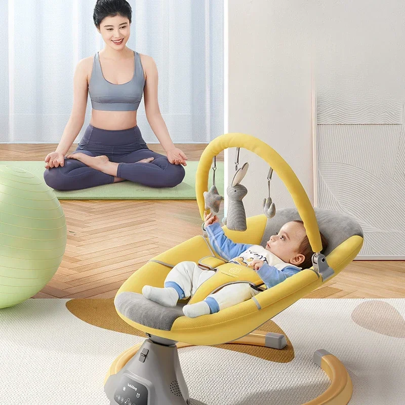 Lettino a dondolo per bambini, sedia a dondolo per bambini, sedia lenitiva, lettino a dondolo con culla elettrica per bambini, ausilio per il sonno del neonato - immagine 3