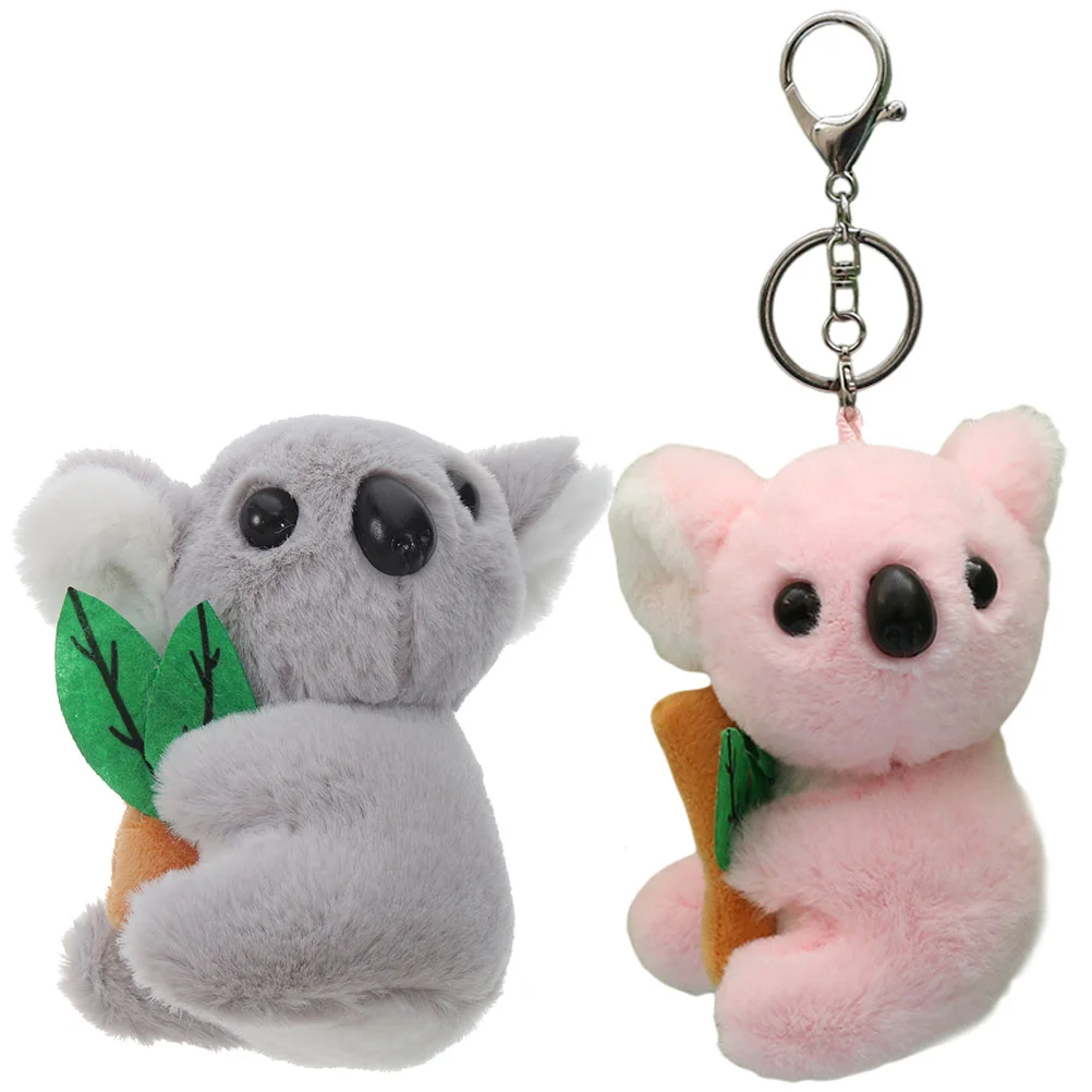 

2 Pcs Plush Koala Keychain Bag Pendant Party Gift 2pcs Halloween Zinc Alloy Child