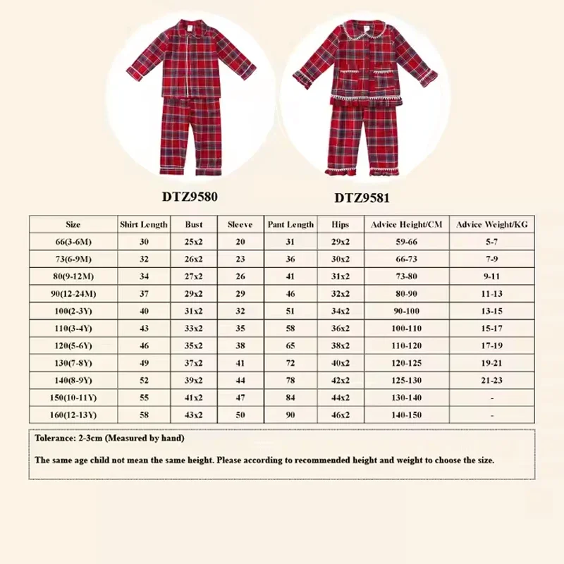 Christmas Pyjamas Sets for Kids 1-13 Years Cotton Loungewear Sibling Pajamas Winter Baby Boys Girls Soft Plaid Children Clothes 2