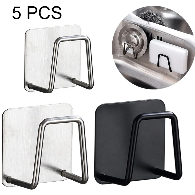 Sink Sponge Rack Kitchen Sponge Storages Sink Drain Drying Rack Shelf Toilet Bathroom Sponge Holder Cleaning Rack Hooks Accessories Tools