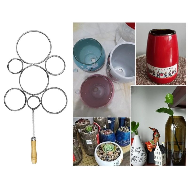 

Резак для стеклянных бутылок, машина для резки круглых бутылок, терморезак для бутылок, 7 колец, инструмент для бутылок вина,