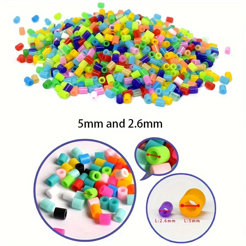 5mm /2.6mm Set Iron Melting Beads Pixel Art Puzzle for Kids Hama Beads Diy 3D Puzzles Handmade Gift Fuse Beads Perler Toy 3
