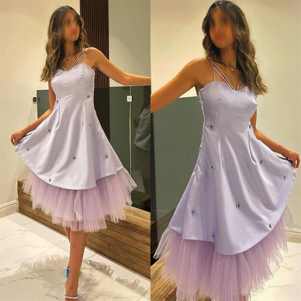 

Fairytale Fashion Spaghetti Ball gown Cocktail Party Sequin Bows Tulle Satin Prom Dresses vestido blanco prom dress luxury