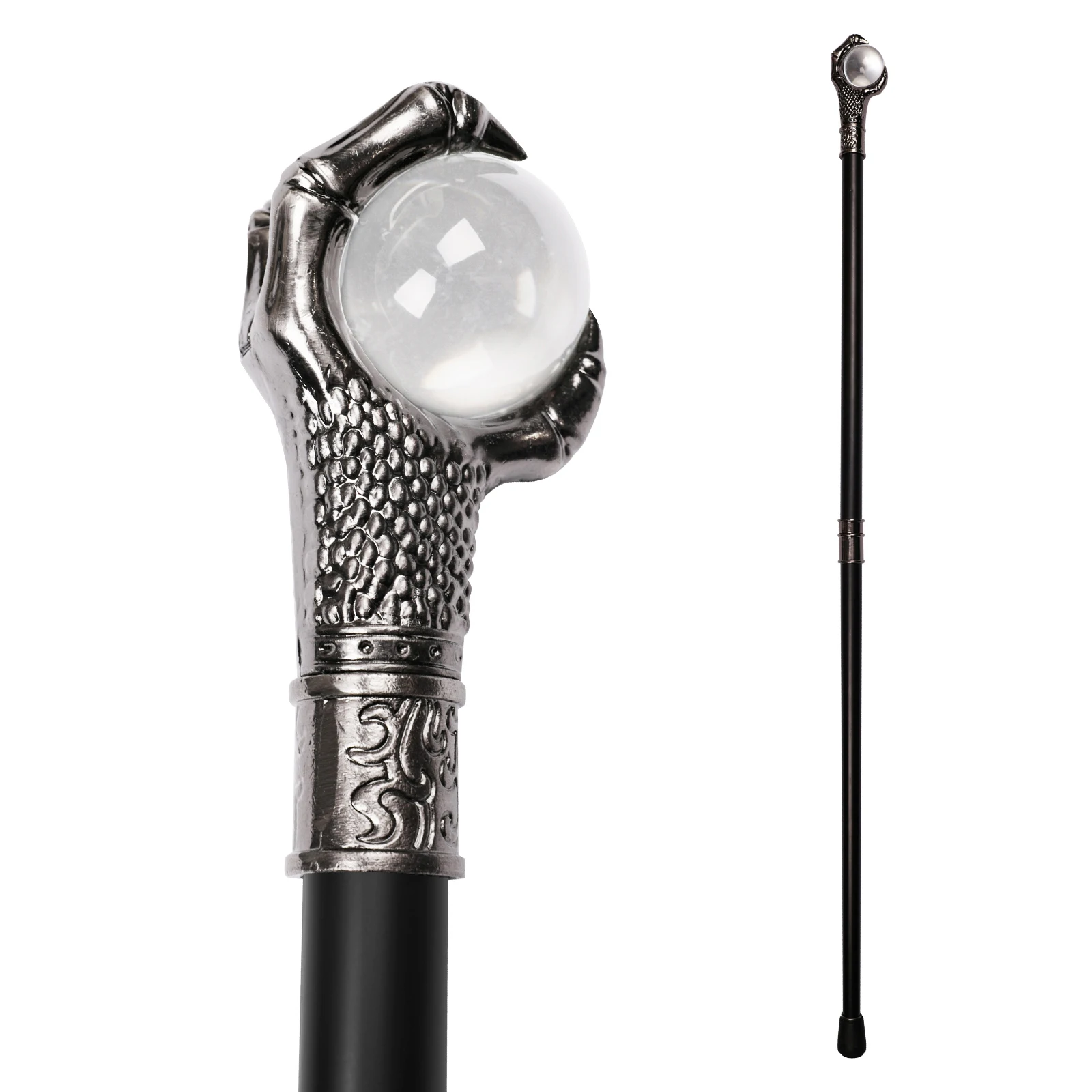Props Walking Sticks & Canes Dragons Claw with Orb Walking Cane Black