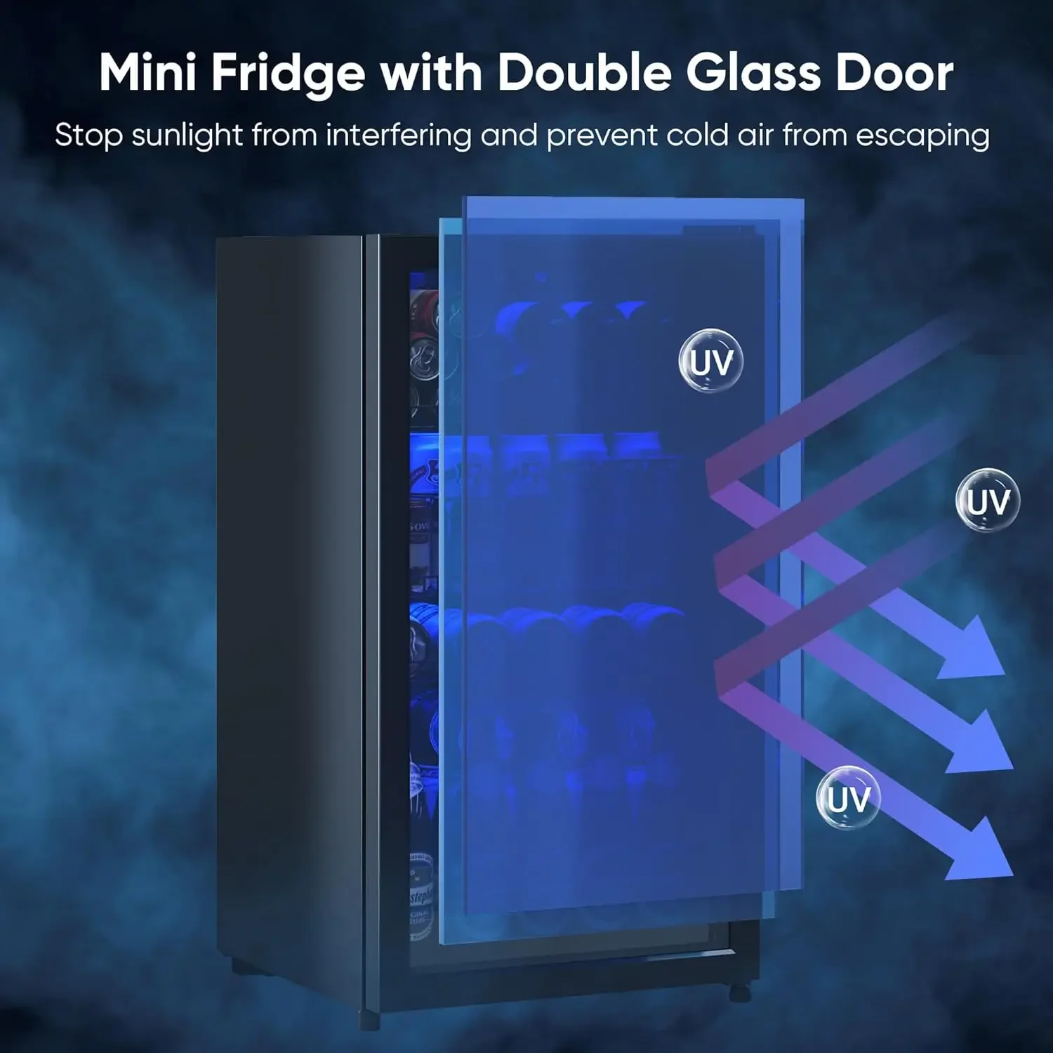 Fridge, Mini Fridge With Glass Door, Beverage Cooler Refrigerator, Wine Drink Beer Fridge, Adjustable Shelves & Digital Temperat 4