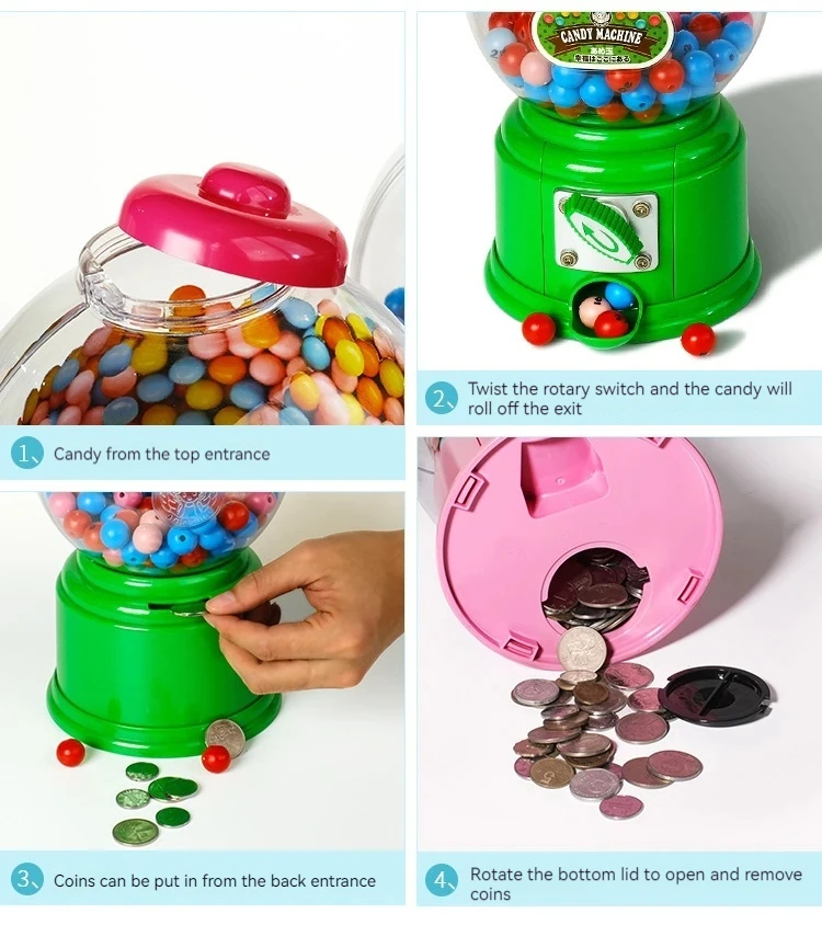 Cute Money Box Candy Machine Jar Kids Bubble Multifunctional Children Coin Toys Piggy Bank Home Decor Plastic Sweet Dispenser