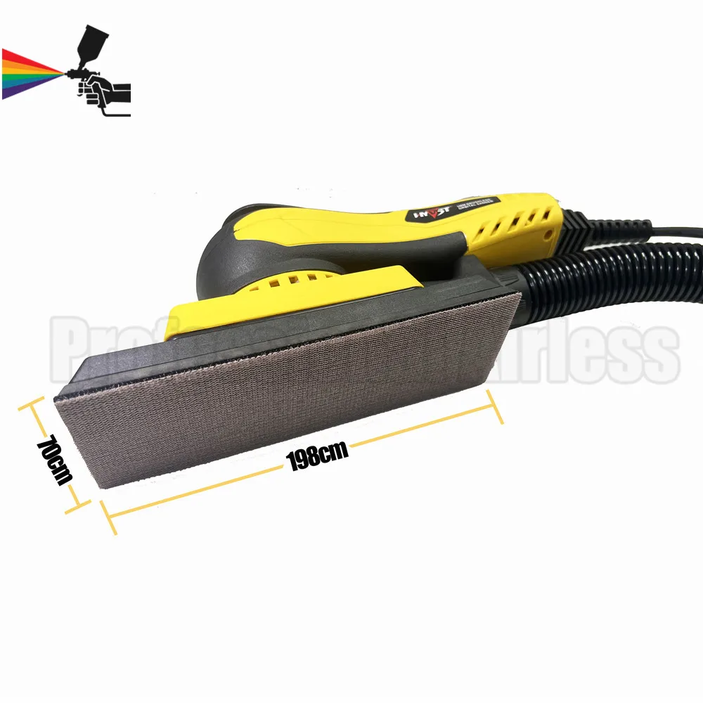 HYVST 70x198mm Square Electric Orbital Sander Woodworking Drywall 3mm Eccentricity Car Polishing Brushless Motor Grinder Tool
