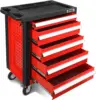 30.5" L X 18" W X 38" H 5-Drawer Lockable Slide Tool Chest Rolling Tool Cart Cabinet (TOOLS-00001)with Keys  Red Upgrade Package 1