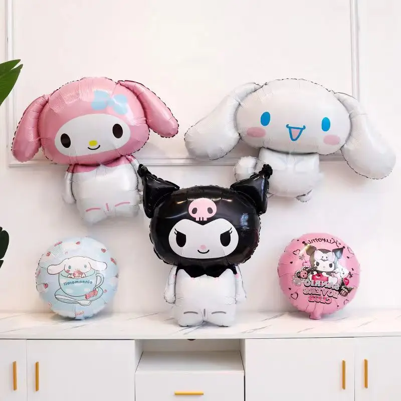 

Sanrio воздушные шары Аниме фигурки Cinnamorolls Kuromis Melodys огромные шары Девочка Сердце милое фото сюрприз украшение на день рождения