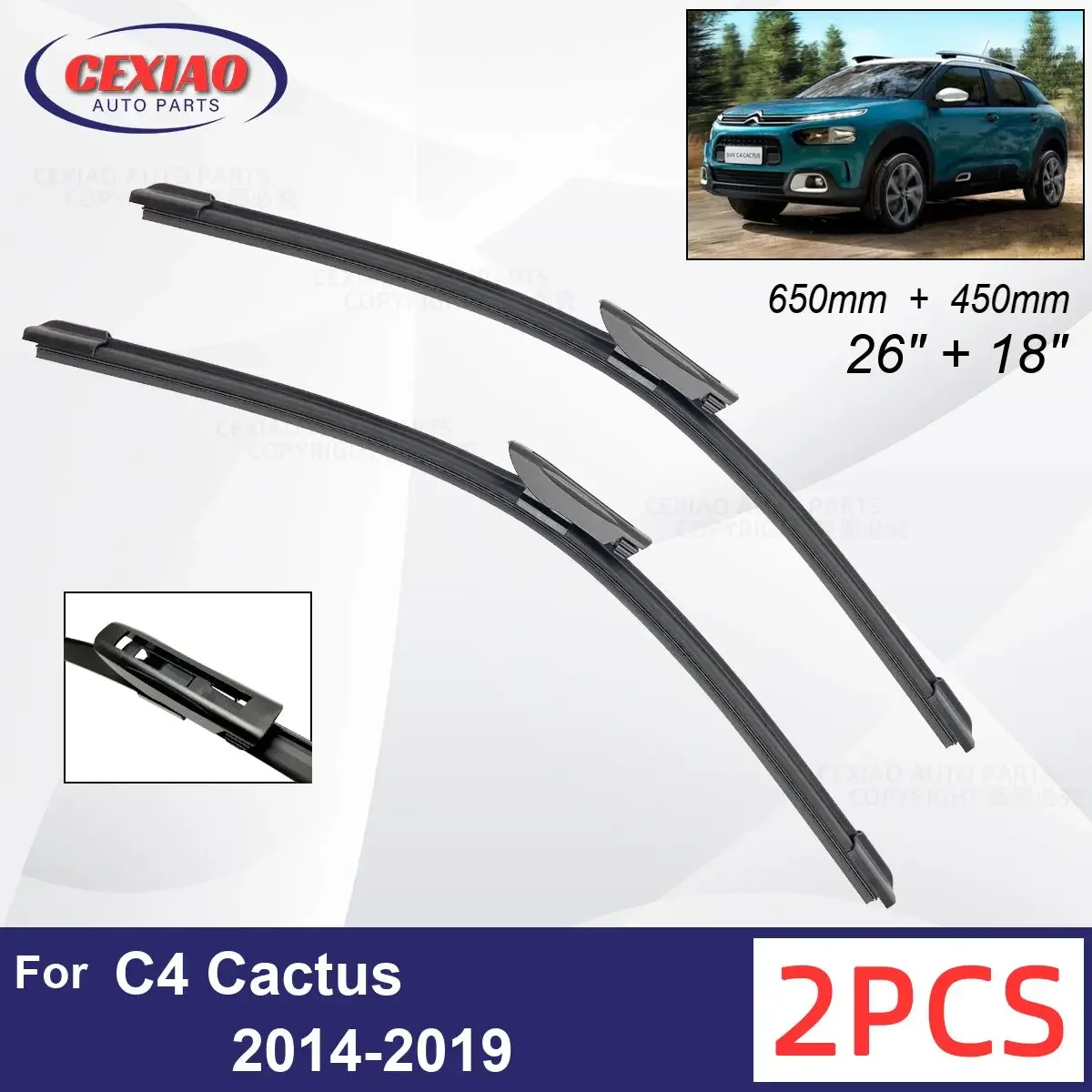 CarWiperForCitroenC4Cactus20142019FrontWiperBladesSoft