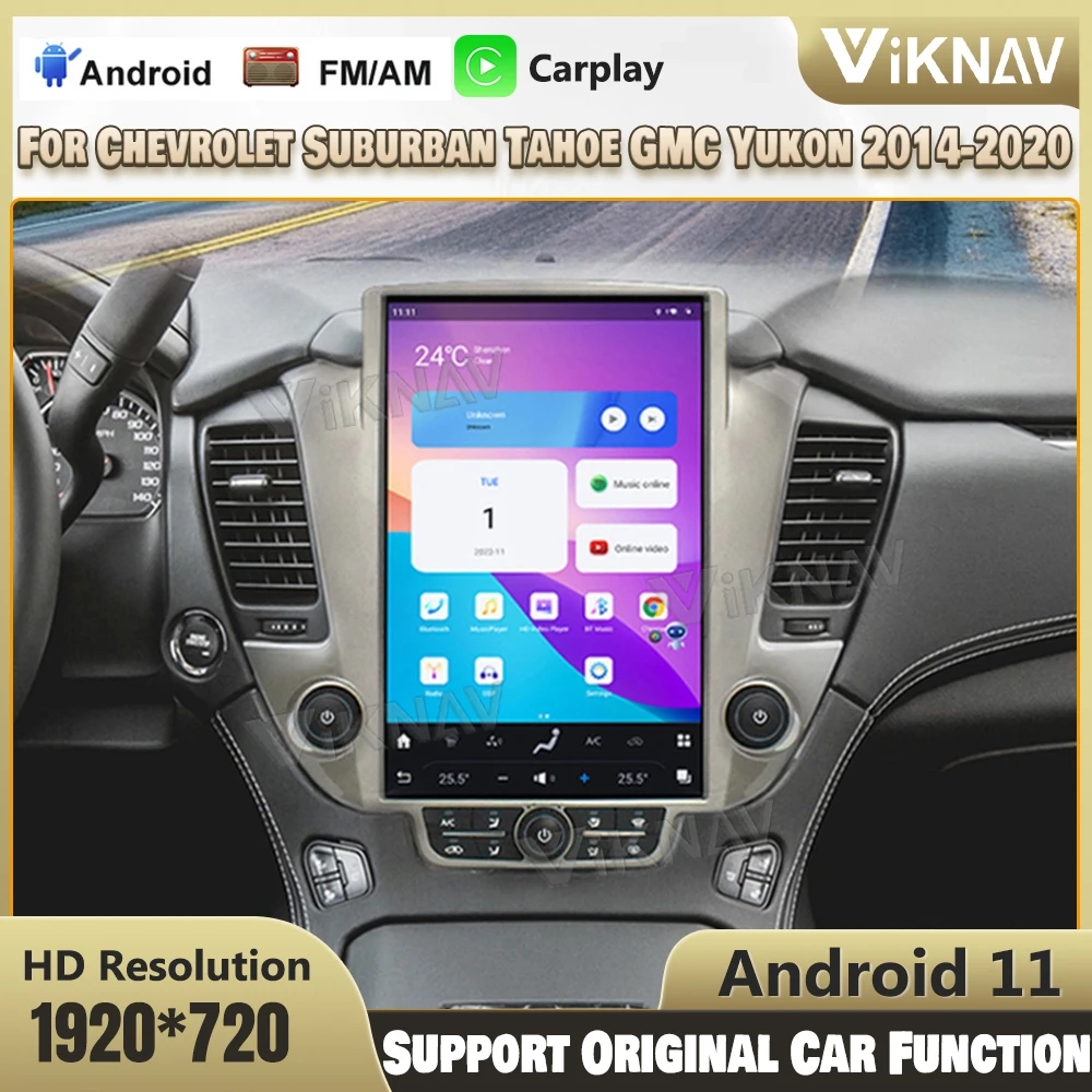 

14.6 Inch Android 11 Car Stereo Radio For Chevrolet Suburban Tahoe GMC Yukon 2014-2020 Multimedia Player GPS CarPlay Head Unit