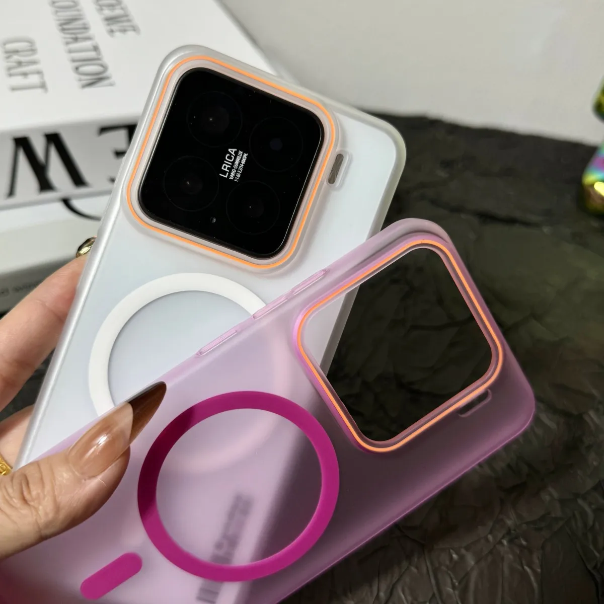 Transparent Magnetic Wireless Charging Protective Back Cover Case