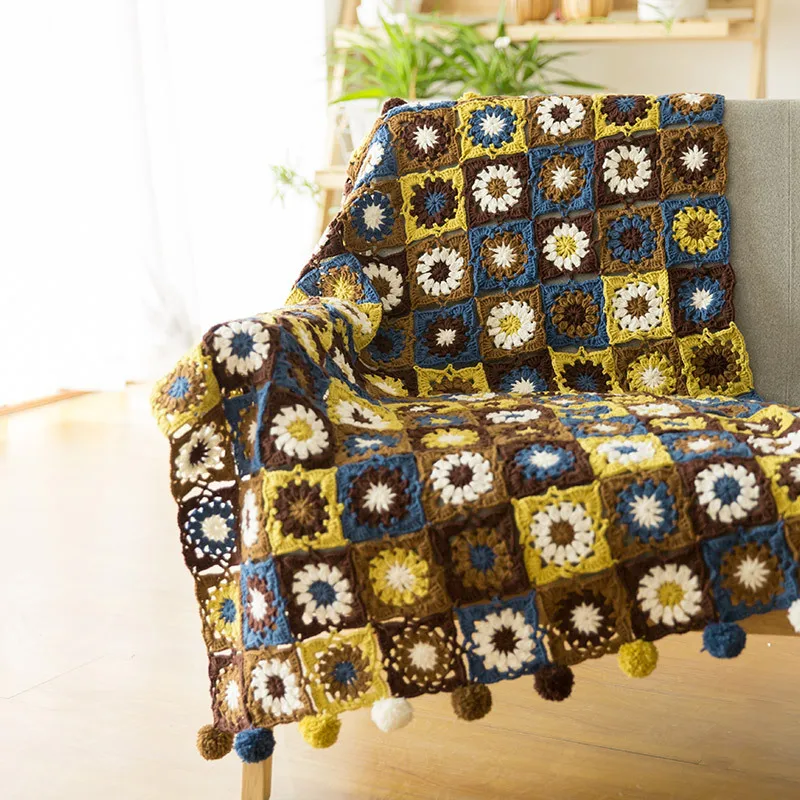 

Susan’s Family DIY Crochet Kit Handmade Granny Square Blanket Material Package Crochet Kit DIY Craft Home&living Gift