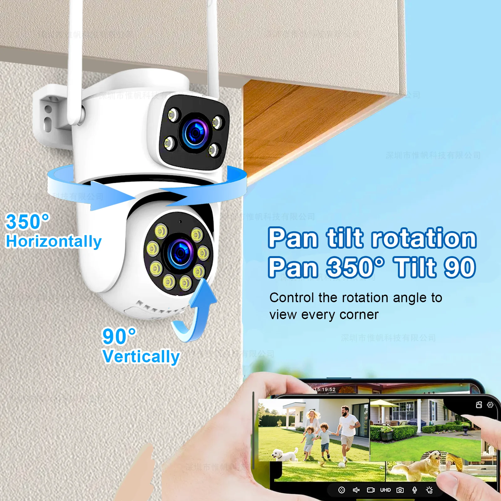 Tuya 4K WiFi Surveillance Camera 5G Wifi Outdoor 5K Dual Lens PTZ IP Cameras Auto Tracking ONVIF Security CCTV Camera with Alexa 3