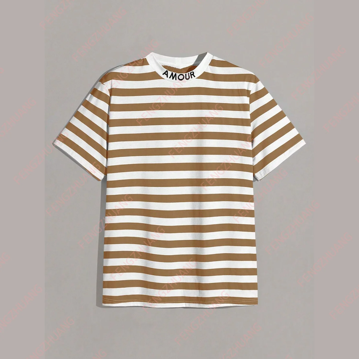 Fashion New Product Striped Short Casual Sleeve T-Shirt With Letter Men And Women Outdoor Lightweight And Breathabler Outfit