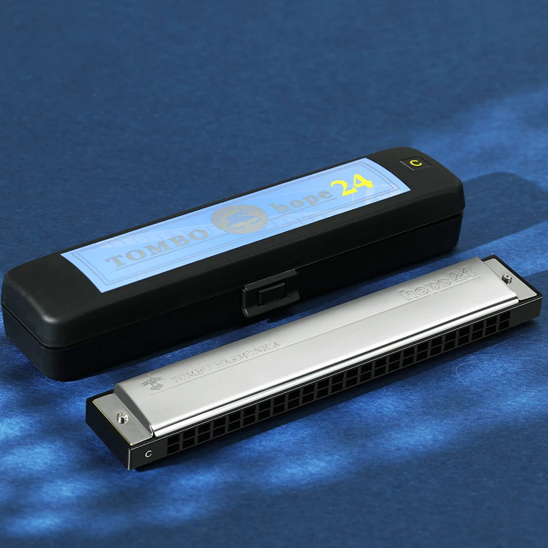 TOMBO 6624 24 Holes Tremolo Harmonica Polyphony Diatonic C Key 24