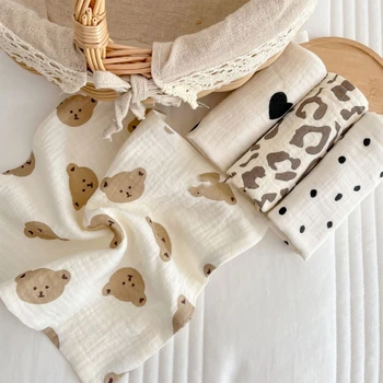 Soft Drooling Bib Baby Printed Face Cloth Wash Towel Toddlers Cotton Muslin Handkerchief Skin Friendly Square Burp Dropshipping