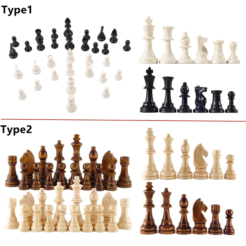 Chess Set 2.2inch King Figures Chess Game Pawns Figurine Backgammon Pieces Wooden Pieces Tournament Staunton Wood Chessmen