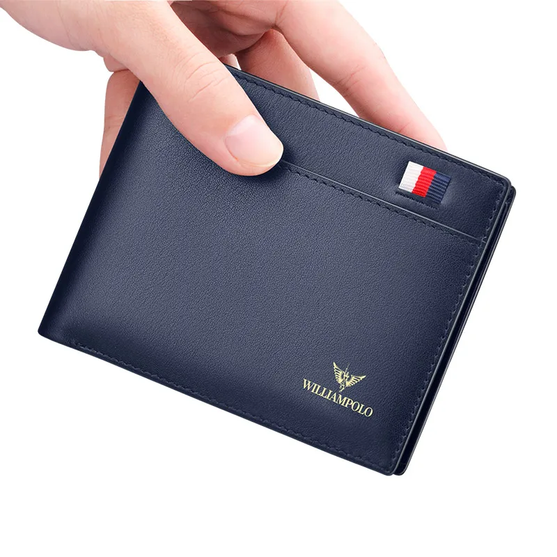 WILLIAMPOLO Portafogli in pelle da uomo Portamonete piccolo Design Prezzo in dollari Portafoglio sottile da uomo superiore Portafoglio corto da lavoro per uomo - immagine 2