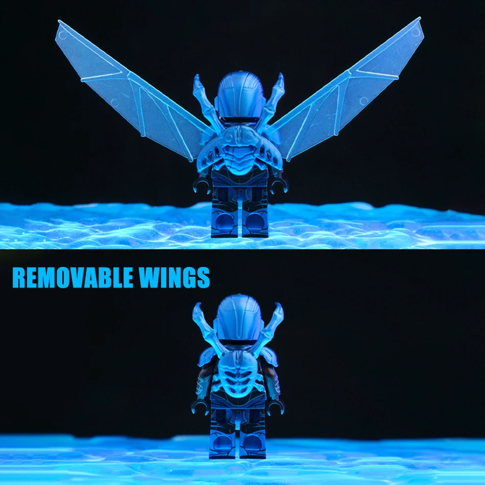MOC Bricks Movie Super Blue Beetle Building Blocks Comic DC Anime Heroes Assembly Action Figures Toys for Kids Christmas Gifts 4