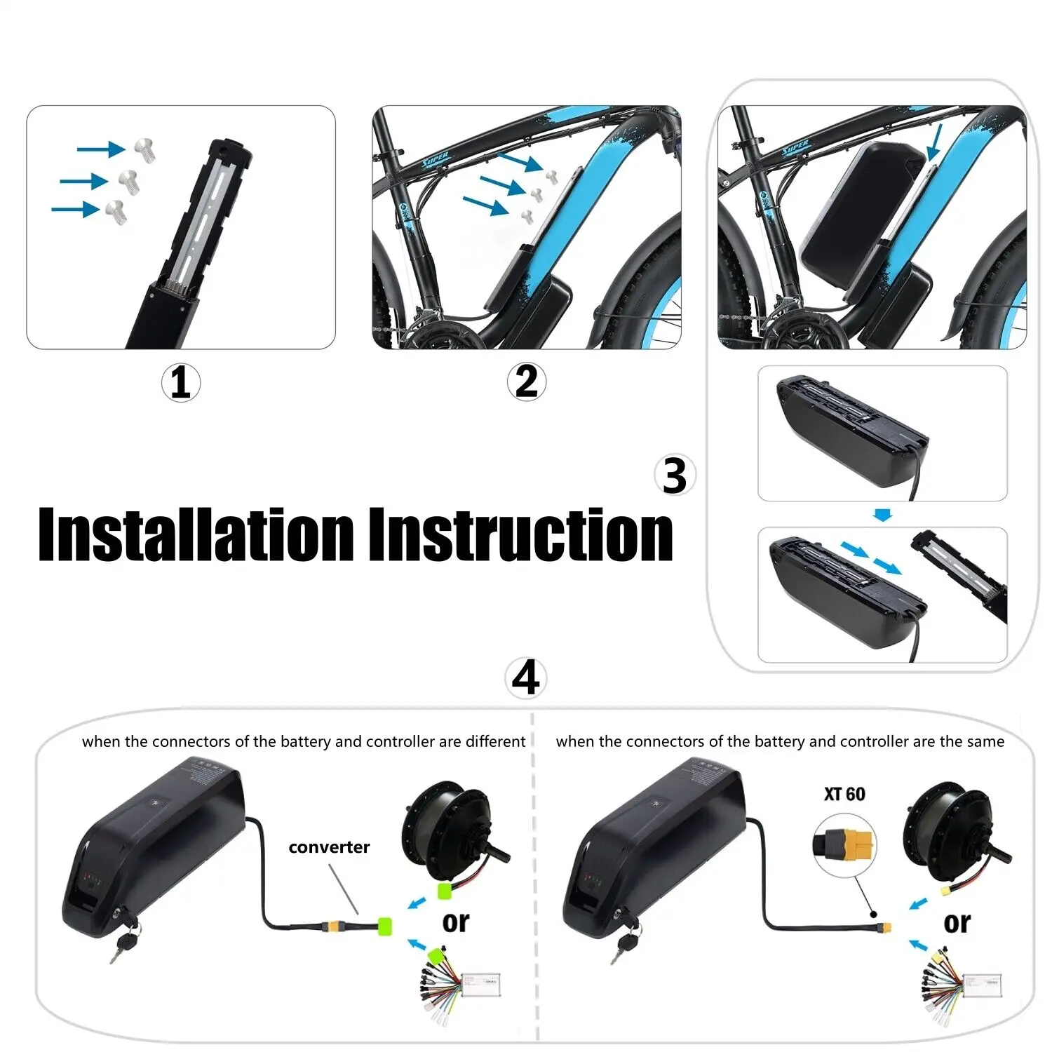 New Hailong EBike Battery 36V 48V 10Ah 15Ah 20Ah 6