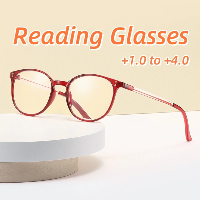 

New Fashionable Full Frame Reading Glasses Women Unisex Blue Light Blocking Presbyopic Eyeglasses Prescription Hyperopia Eyewear