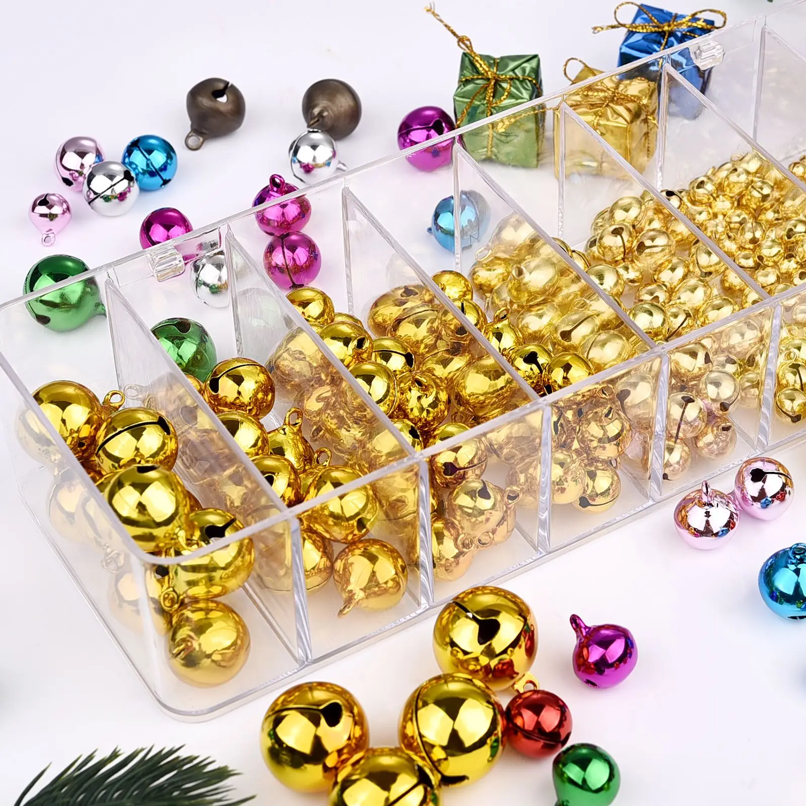 3Colors 6mm-25mm Copper Round Bells Handmade Crafts Pendant Xmas Gingle Bell Loose Beads jingle bells beads jingle bells christmas bell
