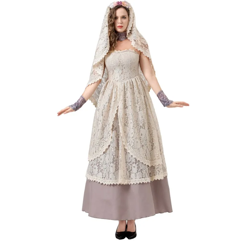 open lace back dress Dark in Love - Gothic Ghost Irreqular Frilly - Dress
