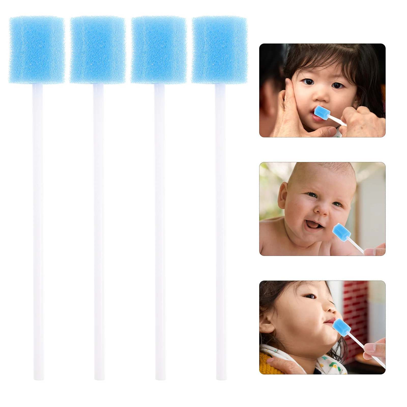 

Healeved Cotton Swabs Cotton Swabs 100 Pcs Mouth Swabs Elderly Disposable Sponge Stick Mouth Care Sponge Tooth Cleaning