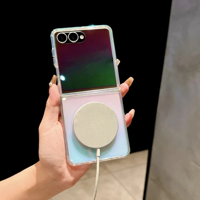 Luxury Magsafe Magnetic Gradient Aurora Laser Phone Case - Hard Bumper Clear Cover