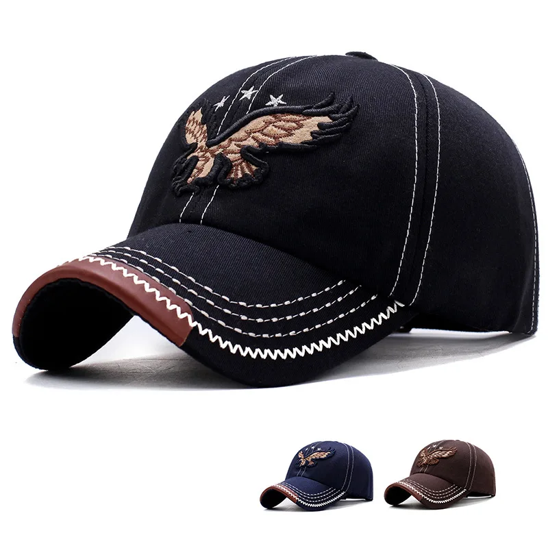 Unisex Four-Season Eagle Embroidery Baseball Cap - Trendy Casual Sunscreen Hat
