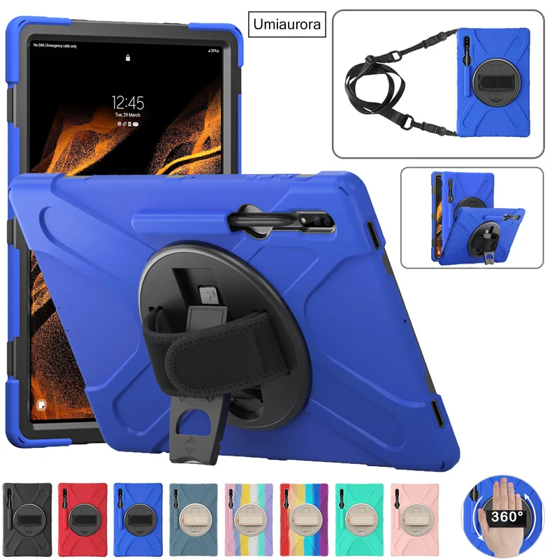 Per Samsung Galaxy Tab S7 Fe S8 Plus S9 Ultra Sm-X610 Sm-X810 Sm-X910 360 Rotazione Cinturino A Mano Supporto Custodia Per Tablet Antiurto Funda