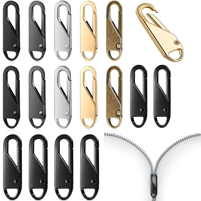 

5/10Pcs Replacement Zipper Pull Metal Zipper Pull Zipper Extenders Tab Fixer for Suitcases Luggage Cloths Boots Tents Purses