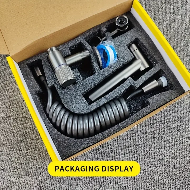 Stainless Steel Triangle Valve with One Inlet And Two Outlets, Equipped with a Spray Gun for Enhanced Flushing