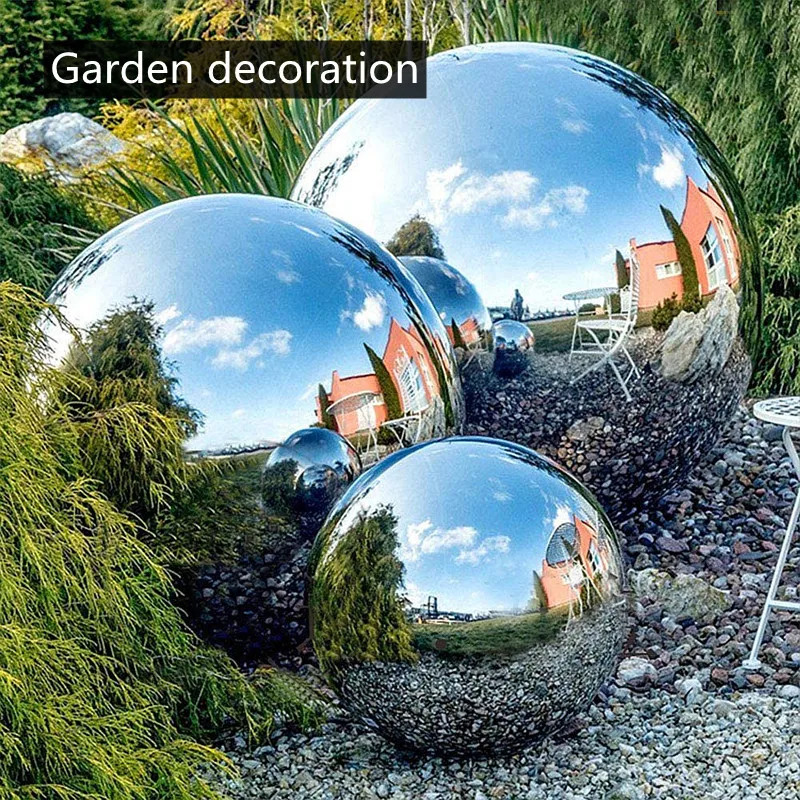 Sphère Miroir Acier Inoxydable 300mm - Décoration Jardin, Étang - Boule Réfléchissante - Argent