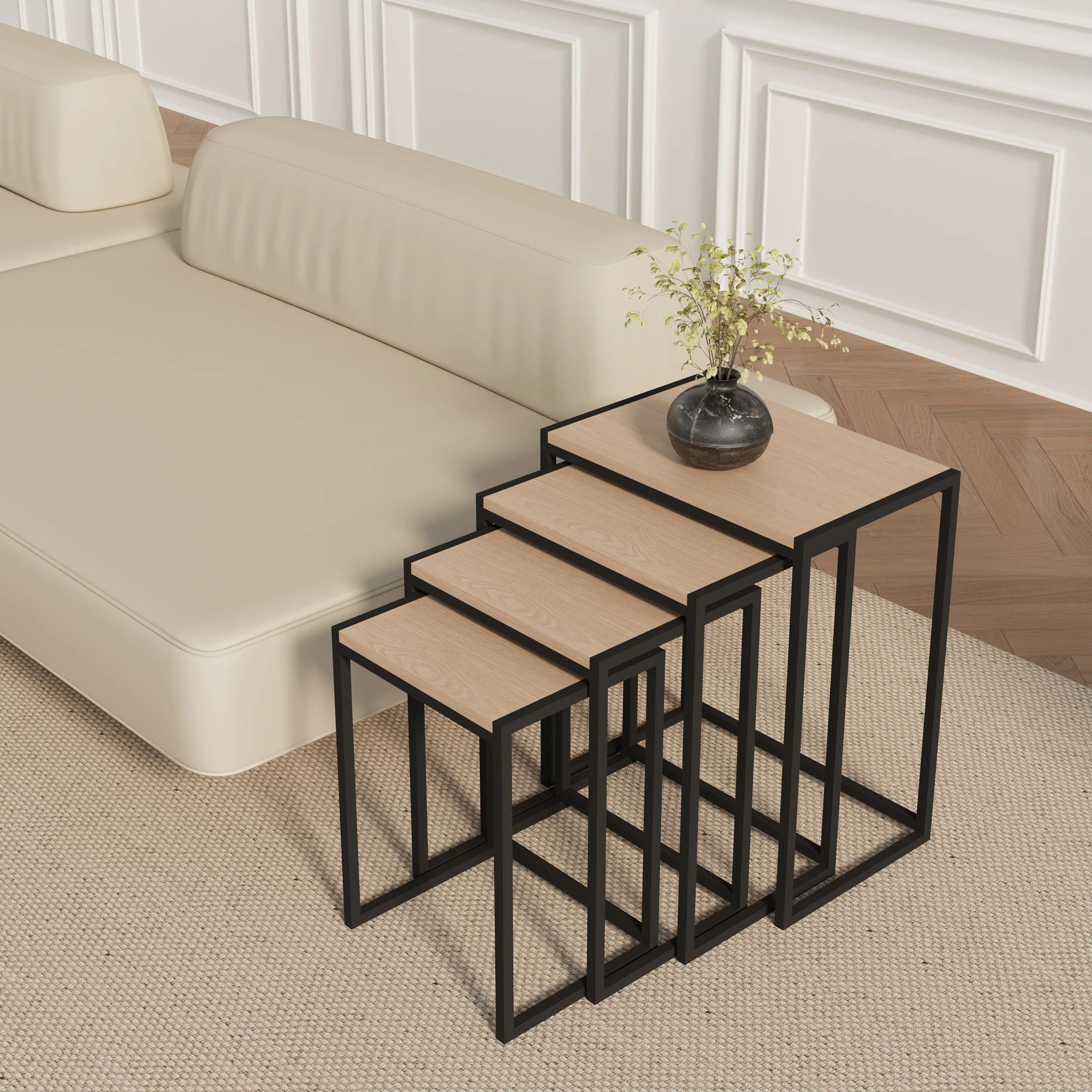 أنيفيش 2 قطعة MDF التعشيش نهاية الجدول ، مجموعة من...