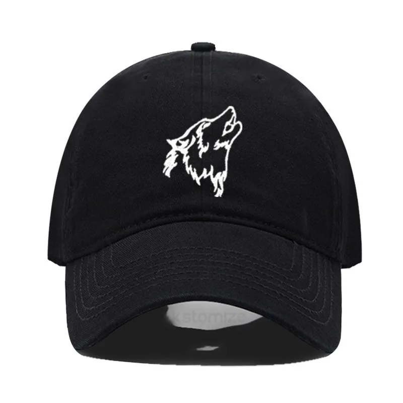 Wolf howl Embroidery Soft Cotton Men Baseball Cap Women Hat Sport Visors Snapback Cap Breathable Outdoor Sun Hat Dropshipping 2