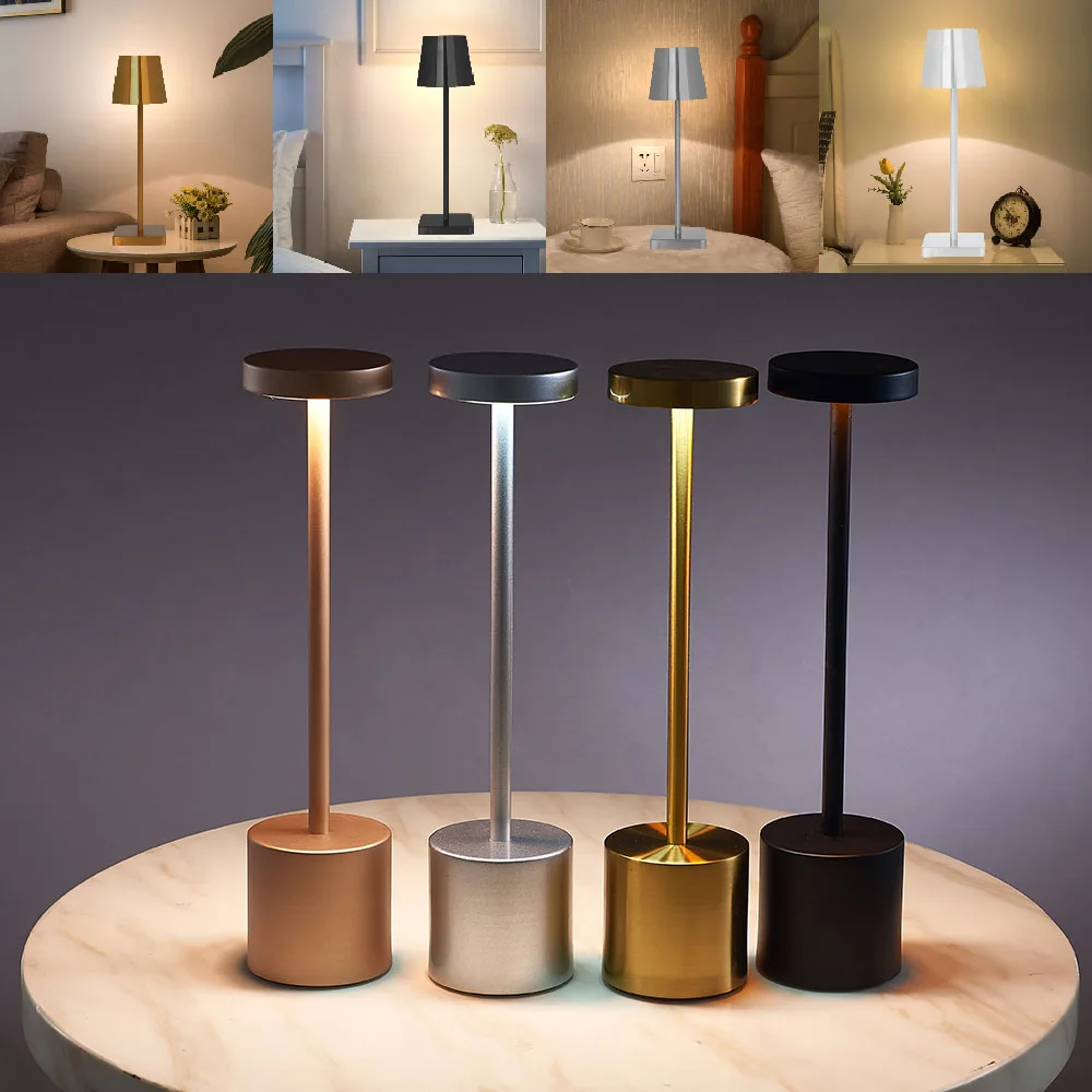Portable Modern Aluminium Led Dimmable Restaurant Cordless Table Lamp