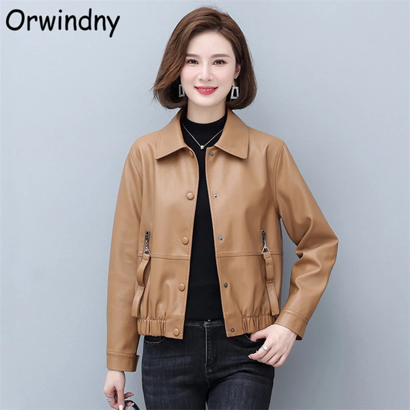 

Fashion Leather Jackets Women Slim High Quality Coat Female Single Breasted Spring And Autumn Clothing Suede For Girls Orwindny