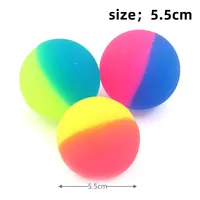 55mm2Pcs Cute Fluorescence Children Toy Ball Colored Boy Bouncing Ball Rubber Kids Sport Games Elastic Jumping Balls Outdoor Toy 2